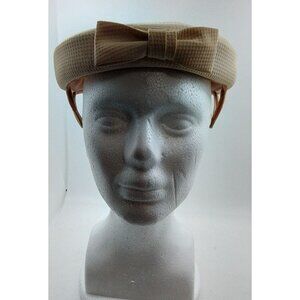 Adjustable Head Size Ladies Hat with Bow-Off White.